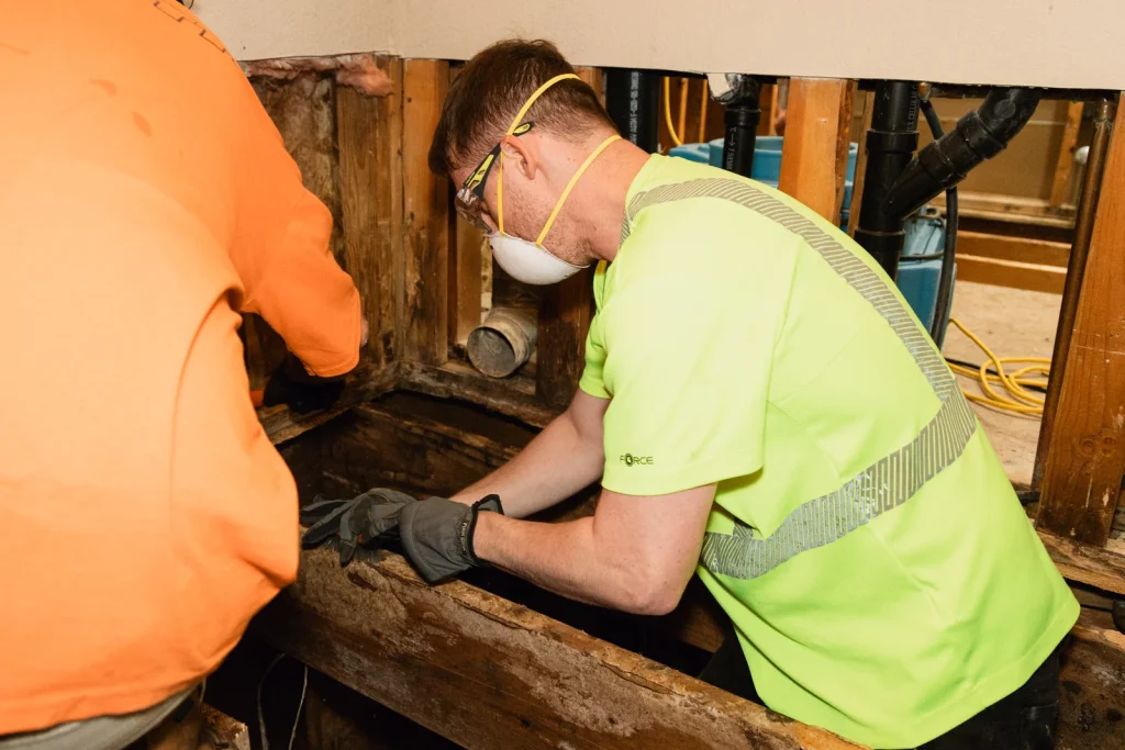 Lovett Restoration mold remediation team in protective gear